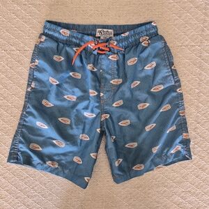 Stylish Kids Swim Trunks with Orange Accents